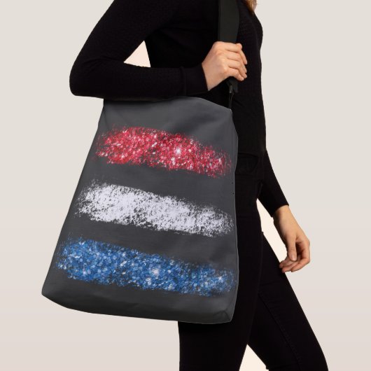 *~* Moderne Eenvoudige Abstracte Amerikaanse Vlag Crossbody Tas (Dichtbij)
