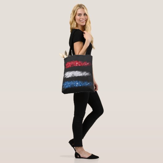 *~* Moderne Eenvoudige Abstracte Amerikaanse vlag  Tote Bag (Op model)