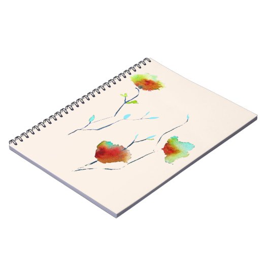 Moderne, eenvoudige abstracte bloemenontwerp notitieboek (Linkerzijde)