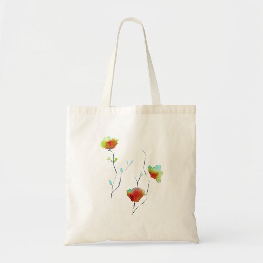 Moderne, eenvoudige abstracte bloemenontwerp tote bag (Voorkant)