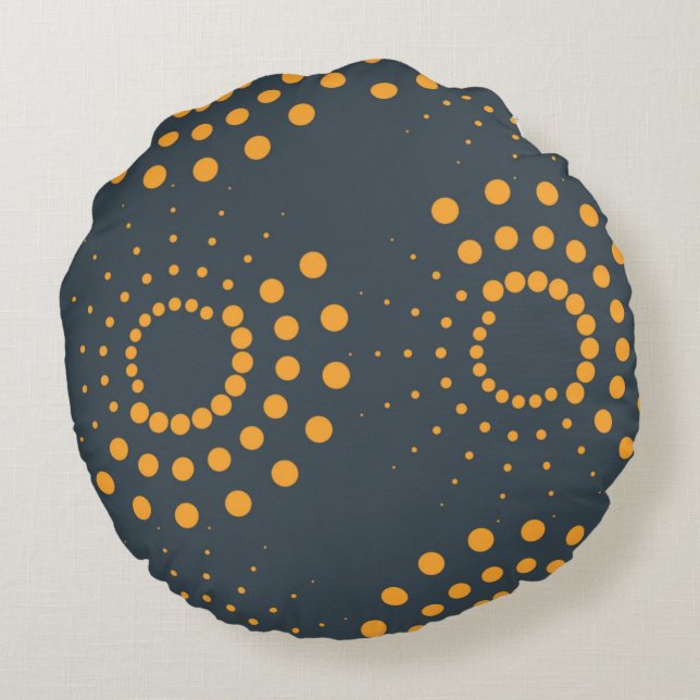 Moderne, eenvoudige, abstracte geometrische patroo rond kussen (Achterkant)