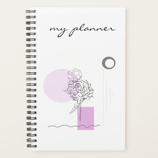 Moderne, eenvoudige Abstracte geometrische vormgev Planner (Voorkant)