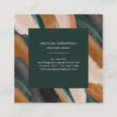 Moderne eenvoudige abstracte groene terracotta vierkante visitekaartje (Achterkant)