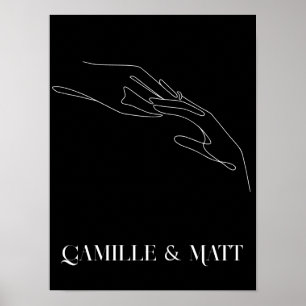 Moderne eenvoudige Abstracte lijn art,boho chic Po Poster