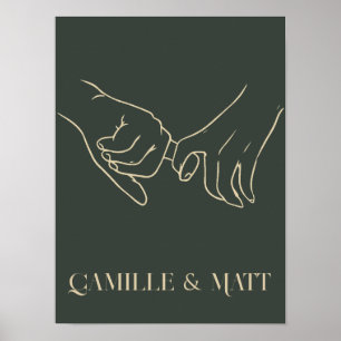 Moderne eenvoudige Abstracte lijn, boho chic Poster