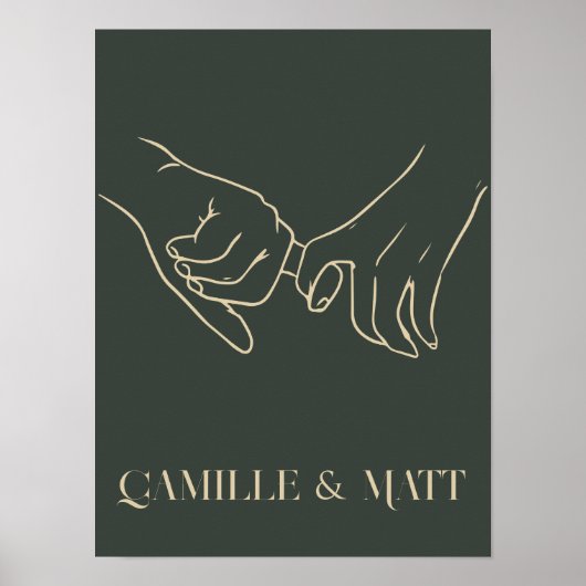 Moderne eenvoudige Abstracte lijn, boho chic Poster (Voorkant)