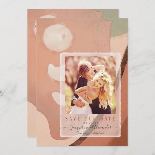 Moderne Eenvoudige Abstracte Neutrale Aardtinten G Kaart (Voorkant / Achterkant)