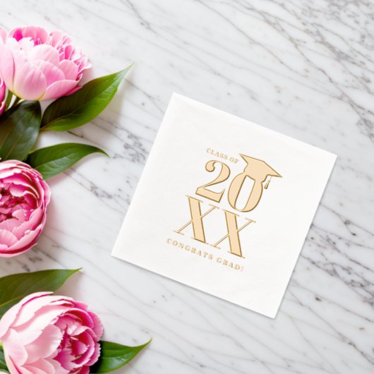 Moderne Eenvoudige Afstudeer Jaar Folie Servetten (Insitu (Huwelijk))