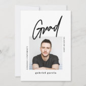 Moderne Eenvoudige Afstudeerfeest van het Fotoscri Kaart (Voorkant)