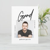 Moderne Eenvoudige Afstudeerfeest van het Fotoscri Kaart (Staand voorkant)