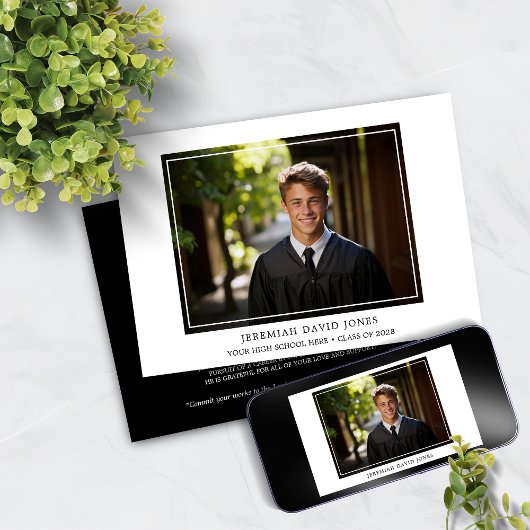 Moderne Eenvoudige Afstudeerfoto Kaart