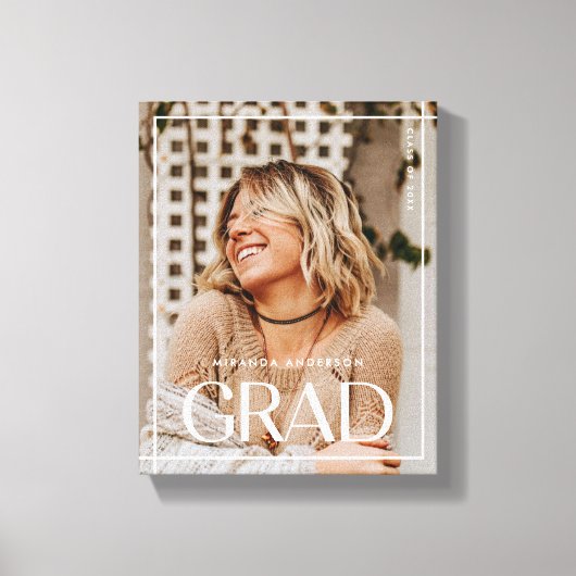 Moderne Eenvoudige Afstudeerfoto Middelbare School Canvas Afdruk (Voorkant)