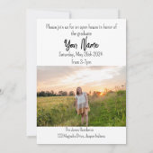 Moderne eenvoudige Afstuderen aangepaste fotonaam Kaart (Achterkant)