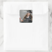 Moderne Eenvoudige Afstuderen Bedankt Aangepaste F Vierkante Sticker (Tas)