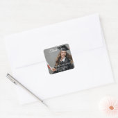 Moderne Eenvoudige Afstuderen Bedankt Aangepaste F Vierkante Sticker (Envelop)