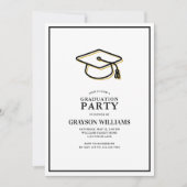Moderne Eenvoudige Afstuderen Cap Afstudeerder Par Kaart (Voorkant)