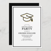 Moderne Eenvoudige Afstuderen Cap Afstudeerder Par Kaart (Voorkant / Achterkant)