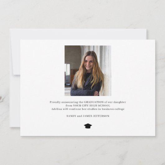 Moderne, eenvoudige afstuderen citaat afstuderen 4 aankondiging (Achterkant)