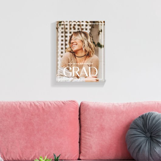 Moderne Eenvoudige Afstuderen Foto Middelbare Scho Canvas Afdruk (Insitu (Woonkamer))