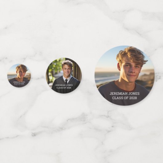 Moderne eenvoudige Afstuderen fototafel Confetti (Voorkanten)