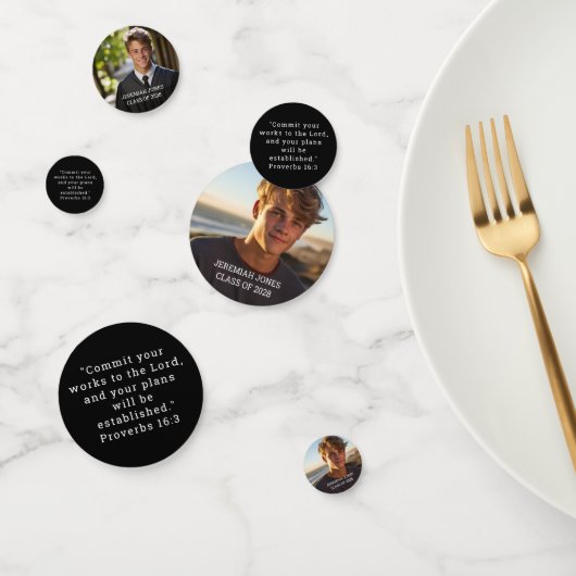 Moderne eenvoudige Afstuderen fototafel Confetti (Groep)