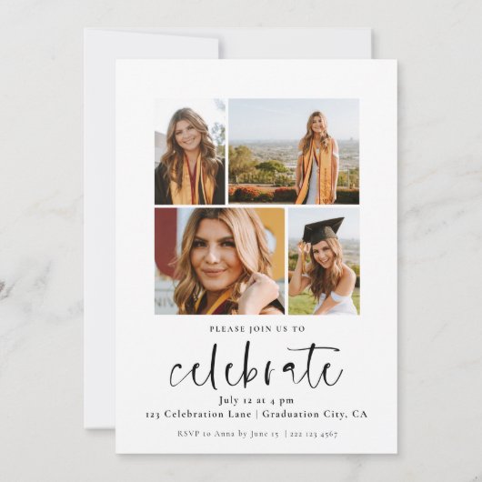 Moderne Eenvoudige Afstuderen van de Foto van het (Achterkant)