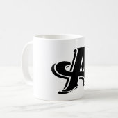 Moderne eenvoudige alfabet Mok Letter A (Voorkant links)