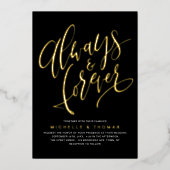 Moderne Eenvoudige altijd- en altijd-scriptweduwen Folie Uitnodiging (Voorkant)