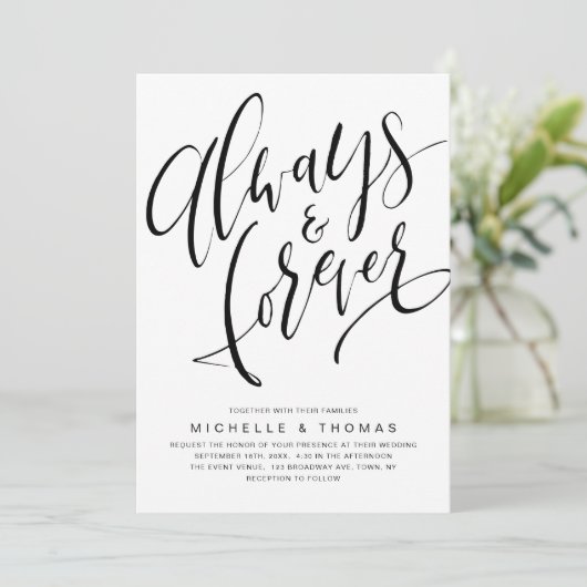 Moderne Eenvoudige altijd- en altijd-scriptweduwen Kaart (Staand voorkant)