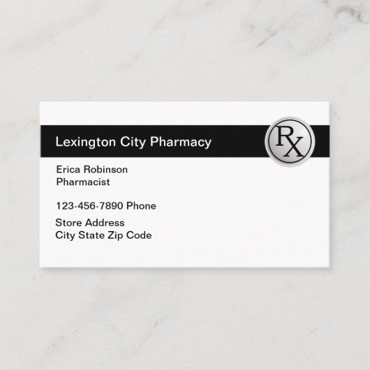 Moderne Eenvoudige Apotheek Apotheker Visitekaartje (Voorkant)