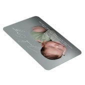 Moderne Eenvoudige Baby Boy Naam Script Foto Geboo Magneet (Rechterzijde)