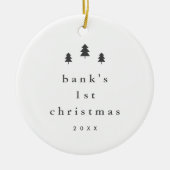 Moderne eenvoudige Baby eerste kerstboomfoto Keramisch Ornament (Voorkant)