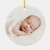 Moderne eenvoudige Baby eerste kerstboomfoto Keramisch Ornament (Achterkant)