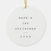 Moderne Eenvoudige Baby eerste kerstfoto Baby Keramisch Ornament (Voorkant)
