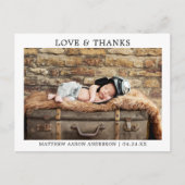 Moderne, eenvoudige Baby en Bedankt Briefkaart (Voorkant)