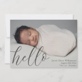 Moderne eenvoudige Baby foto aankondiging (Voorkant)