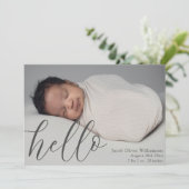 Moderne eenvoudige Baby foto aankondiging (Staand voorkant)