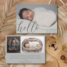 Moderne eenvoudige Baby foto aankondiging
