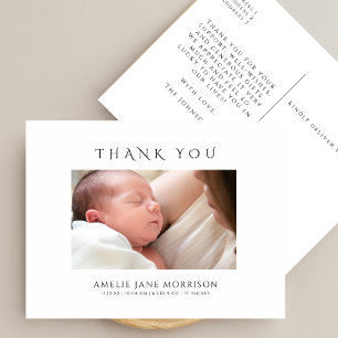 Moderne Eenvoudige Baby Foto Geboorteaankondiging Briefkaart