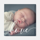 Moderne Eenvoudige Baby Foto Script Magneet (Voorkant)