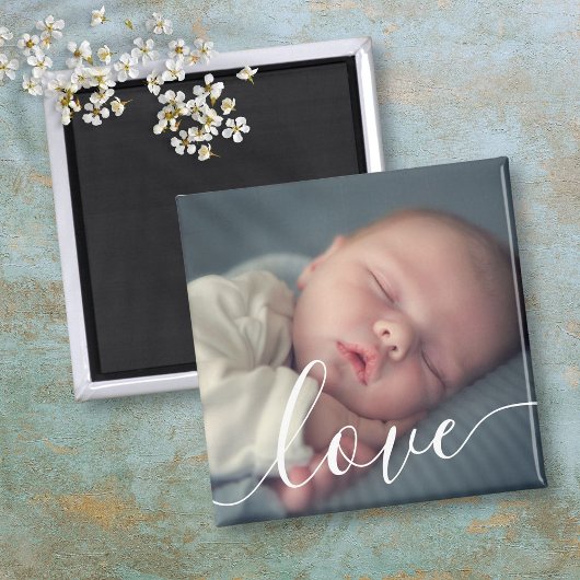 Moderne Eenvoudige Baby Fotoschrift Magneet