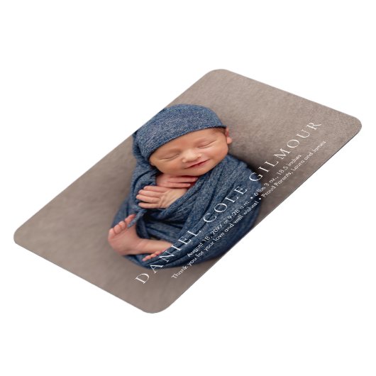 Moderne , eenvoudige Baby naam Fotogeboorte Magneet (Linkerzijde)