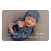 Moderne , eenvoudige Baby naam Fotogeboorte Magneet (Horizontaal)