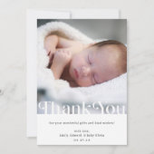 Moderne Eenvoudige Baby shower Foto Bedankkaart (Voorkant)