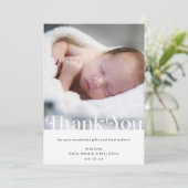 Moderne Eenvoudige Baby shower Foto Bedankkaart (Staand voorkant)