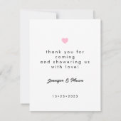 Moderne eenvoudige baby shower foto dank u kaarten (Achterkant)