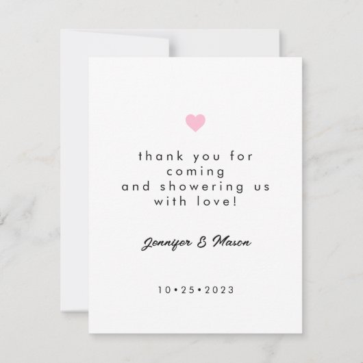 Moderne eenvoudige baby shower foto dank u kaarten (Achterkant)