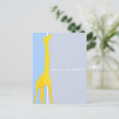 Moderne eenvoudige Baby shower Giraffe Uitnodiging Briefkaart (Staand voorkant)