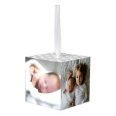 Moderne Eenvoudige Baby's Eerste Kerst Drie Foto Decoratie (Achter hoekig)