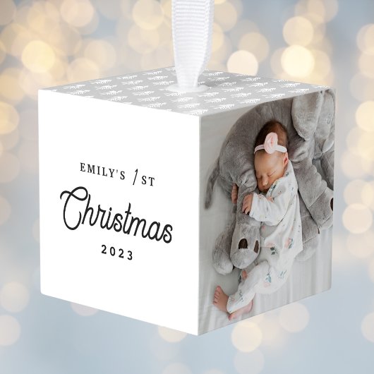 Moderne Eenvoudige Baby's Eerste Kerst Drie Foto Decoratie